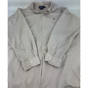 Ralph Lauren Men's McMeel XL Striped 100% Cotton Long Sleeve Button Up Shirt
